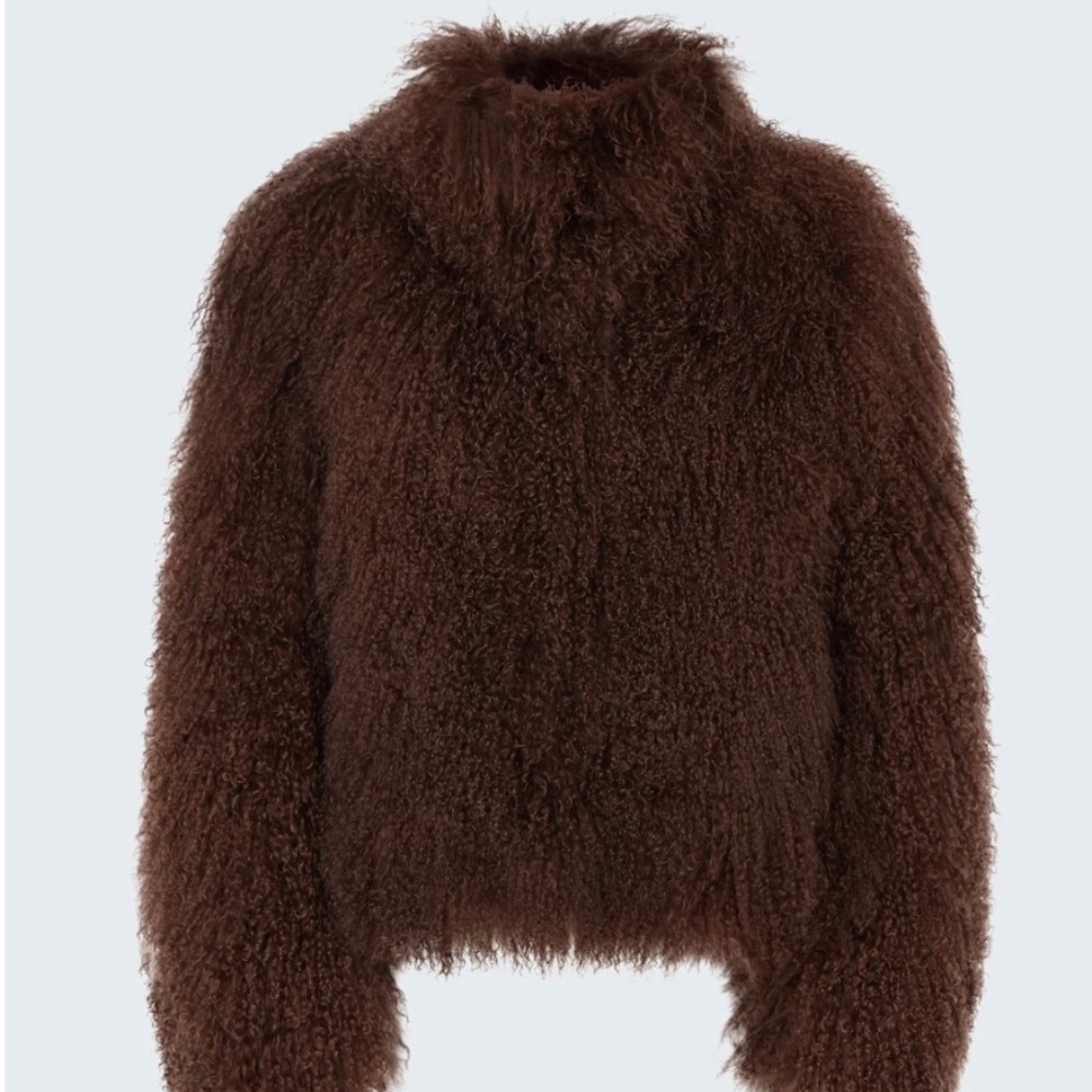 Ducie London Rochelle Shearling Coat in Chocolate - Picture 2 of 7